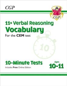 11+ CEM 10-Minute Tests: Verbal Reasoning Vocabulary - Ages 10-11 (with Online Edition)