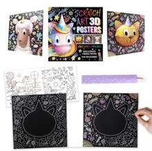 Scratch Art 3D Posters: Unicorn & Friends