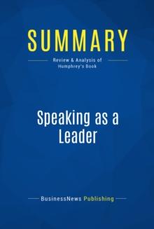 Summary: Speaking as a Leader