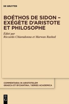 Boethos de Sidon  Exegete dAristote et philosophe