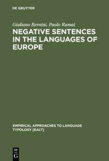 Negative Sentences in the Languages of Europe : A Typological Approach