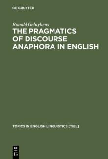 The Pragmatics of Discourse Anaphora in English : Evidence from Conversational Repair