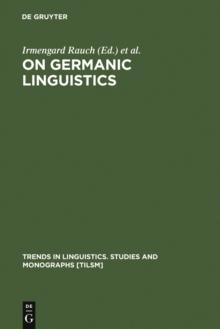 On Germanic Linguistics : Issues and Methods