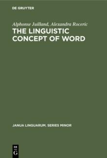 The Linguistic Concept of Word : Analytic Bibliography