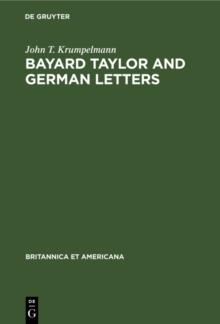 Bayard Taylor and German letters