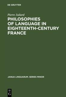 Philosophies of language in eighteenth-century France