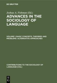 Basic concepts, theories and problems: alternative approaches