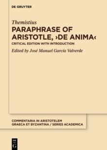 Paraphrase of Aristotle, De anima : Critical Edition with Introduction