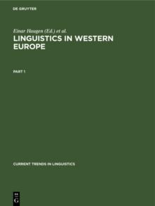 Linguistics in Western Europe. Part 1