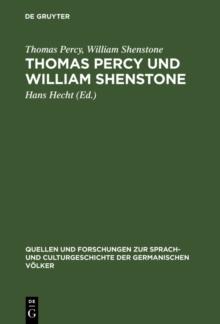 Thomas Percy und William Shenstone : Ein Briefwechsel aus der Entstehungszeit der Reliques of ancient English poetry