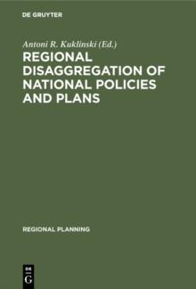 Regional disaggregation of national policies and plans