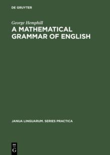 A mathematical grammar of English