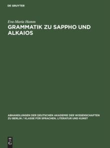 Grammatik Zu Sappho Und Alkaios