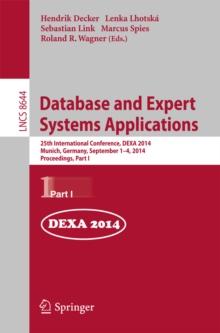 Database and Expert Systems Applications : 25th International Conference, DEXA 2014, Munich, Germany, September 1-4, 2014. Proceedings, Part I