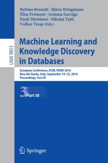 Machine Learning and Knowledge Discovery in Databases : European Conference, ECML PKDD 2016, Riva del Garda, Italy, September 19-23, 2016, Proceedings, Part III