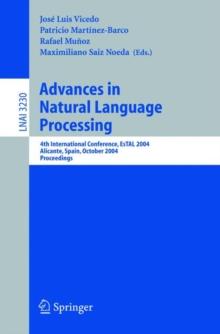 Advances in Natural Language Processing : 4th International Conference, EsTAL 2004, Alicante, Spain, October 20-22, 2004. Proceedings