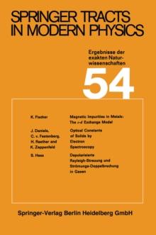 Springer Tracts in Modern Physics : Ergebnisse der exakten Naturwissenschaften