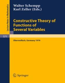 Constructive Theory of Functions of Several Variables : Proceedings of a Conference Held at Oberwolfach, April 25 - May 1, 1976