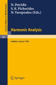 Harmonic Analysis 1978 : Proceedings of a Conference Held at the University of Crete, Iraklion, Greece, July 1978