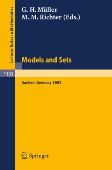 Proceedings of the Logic Colloquium. Held in Aachen, July 18-23, 1983 : Part 1: Models and Sets