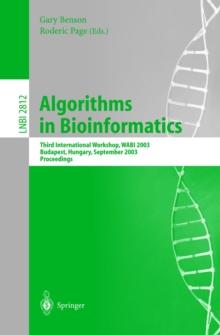 Algorithms in Bioinformatics : Third International Workshop, WABI 2003, Budapest, Hungary, September 15-20, 2003, Proceedings