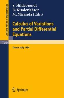 Calculus of Variations and Partial Differential Equations : Proceedings of a Conference, held in Trento, Italy, June 16-21, 1986