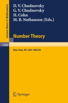 Number Theory : A Seminar held at the Graduate School and University Center of the City University of New York 1984-85