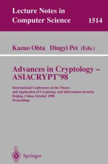 Advances in Cryptology - ASIACRYPT'98 : International Conference on the Theory and Application of Cryptology and Information Security, Beijing, China, October 18-22, 1998, Proceedings