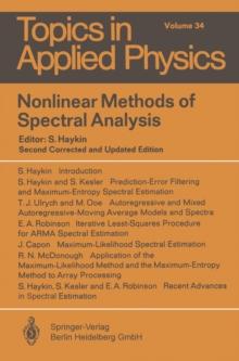 Nonlinear Methods of Spectral Analysis