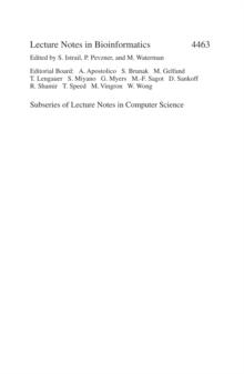 Bioinformatics Research and Applications : Third International Symposium,ISBRA 2007, Atlanta, GA, USA, May 7-10, 2007, Proceedings