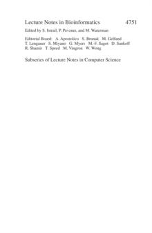 Comparative Genomics : RECOMB 2007, International Workshop, RECOMB-CG 2007, San Diego, CA, USA, September 16-18, 2007, Proceedings