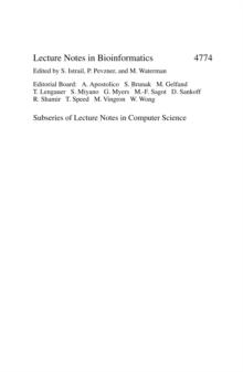 Pattern Recognition in Bioinformatics : Second IAPR International Workshop, PRIB 2007, Singapore, October 1-2, 2007, Proceedings