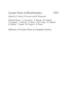 Algorithms in Bioinformatics : 8th International Workshop, WABI 2008, Karlsruhe, Germany, September 15-19, 2008, Proceedings