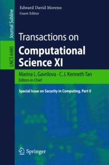 Transactions on Computational Science XI : Special Issue on Security in Computing, Part II