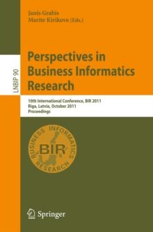 Perspectives in Business Informatics Research : 10th International Conference, BIR 2011, Riga, Latvia, October 6-8, 2011, Proceedings