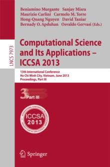 Computational Science and Its Applications -- ICCSA 2013 : 13th International Conference, ICCSA 2013, Ho Chi Minh City, Vietnam, June 24-27, 2013, Proceedings, Part III