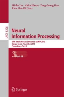 Neural Information Processing : 20th International Conference, ICONIP 2013, Daegu, Korea, November 3-7, 2013. Proceedings, Part III