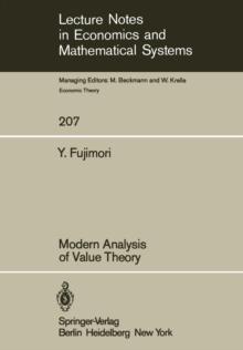 Modern Analysis of Value Theory