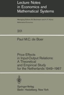 Price Effects in Input-Output Relations: A Theoretical and Empirical Study for the Netherlands 1949-1967