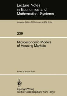 Microeconomic Models of Housing Markets