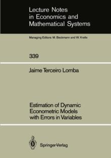 Estimation of Dynamic Econometric Models with Errors in Variables