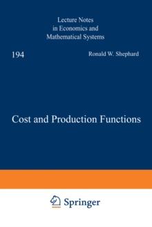 Cost and Production Functions