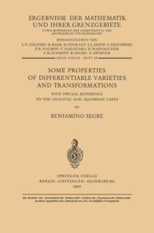 Some Properties of Differentiable Varieties and Transformations : With Special Reference to the Analytic and Algebraic Cases