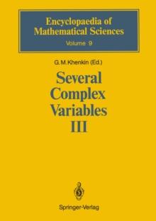 Several Complex Variables III : Geometric Function Theory