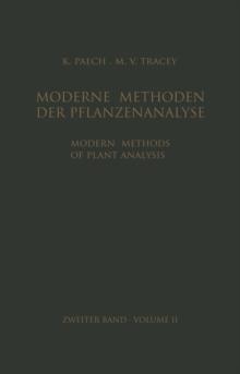 Modern Methods of Plant Analysis / Moderne Methoden der Pflanzenanalyse : Volume 2