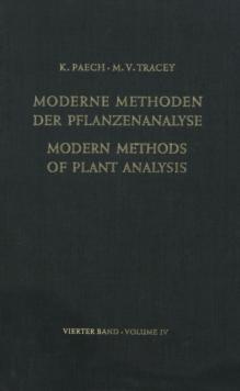 Modern Methods of Plant Analysis / Moderne Methoden der Pflanzenanalyse : Volume 4