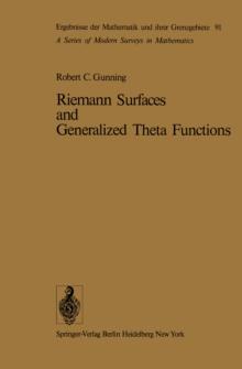 Riemann Surfaces and Generalized Theta Functions