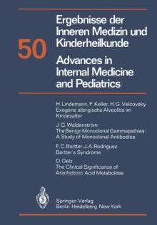 Ergebnisse der Inneren Medizin und Kinderheilkunde / Advances in Internal Medicine and Pediatrics