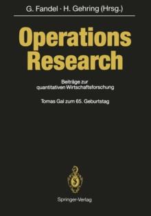 Operations Research : Beitrage zur quantitativen Wirtschaftsforschung