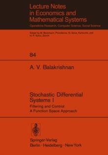 Stochastic Differential Systems I : Filtering and Control A Function Space Approach